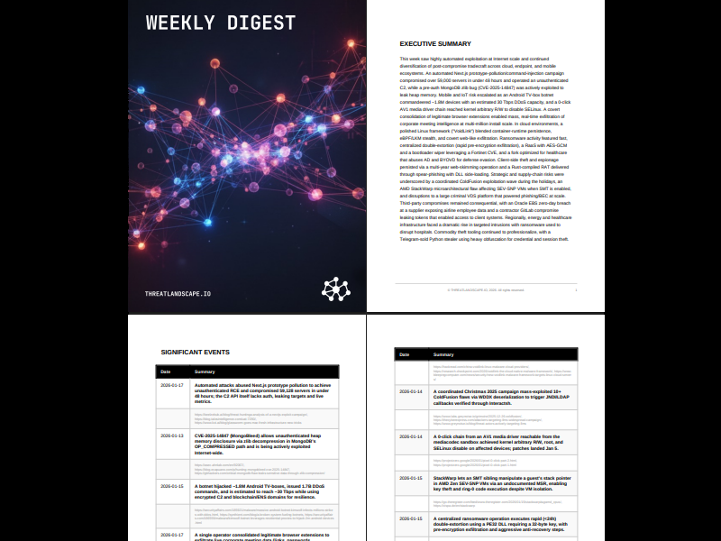 Automated threat report interface